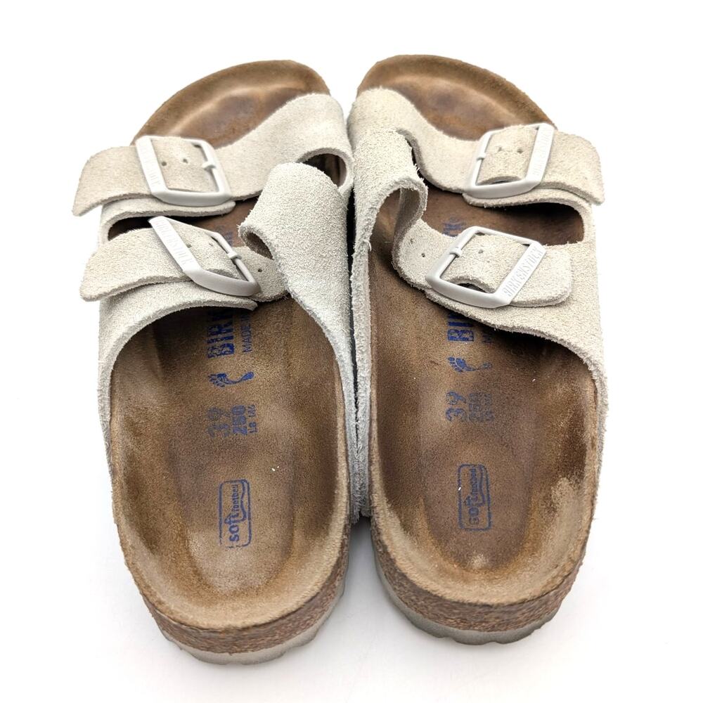 Birkenstock Arizona Soft Footbed Leather Sandal Unisex Oyster Sz USW8/M6 EU39 - Picture 8 of 10